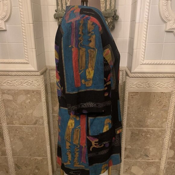 JEFFREY & DARA. Size 1X (16-18). 3/4 Sleeve Tunic. Button Up. B82. - Picture 3 of 5